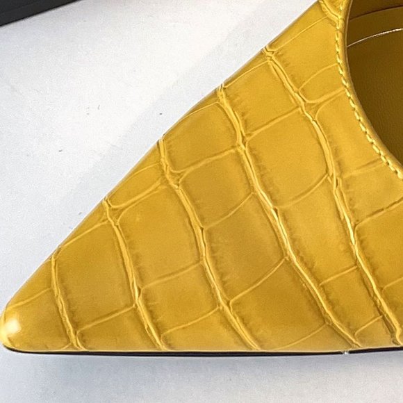 🎈HOST PICK🎈NEW! Zara Yellow Croc Embossed Point-toe Slingback Flats Size 36 - Picture 13 of 14